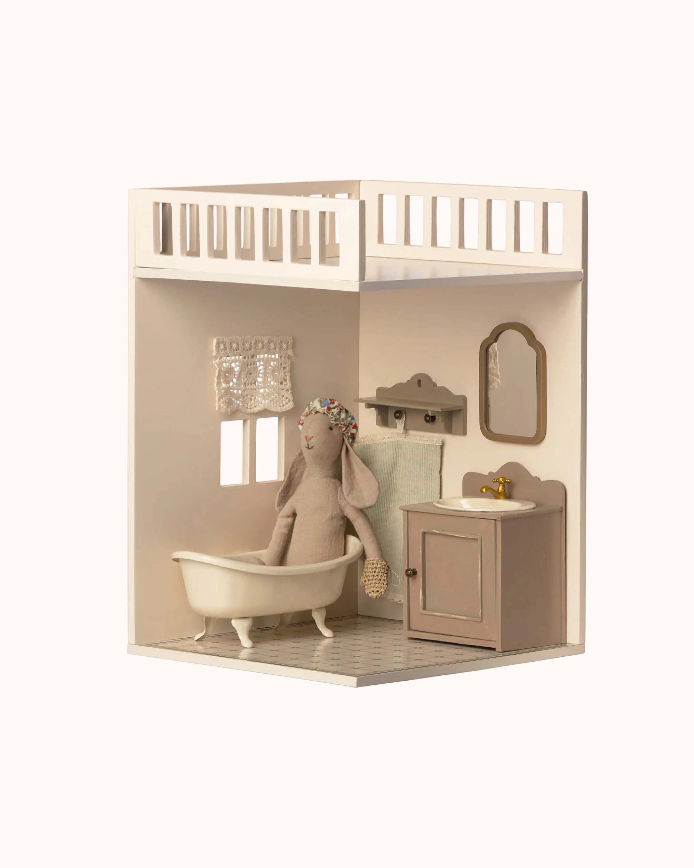 Badezimmer-Anbau für das Miniatur Puppenhaus