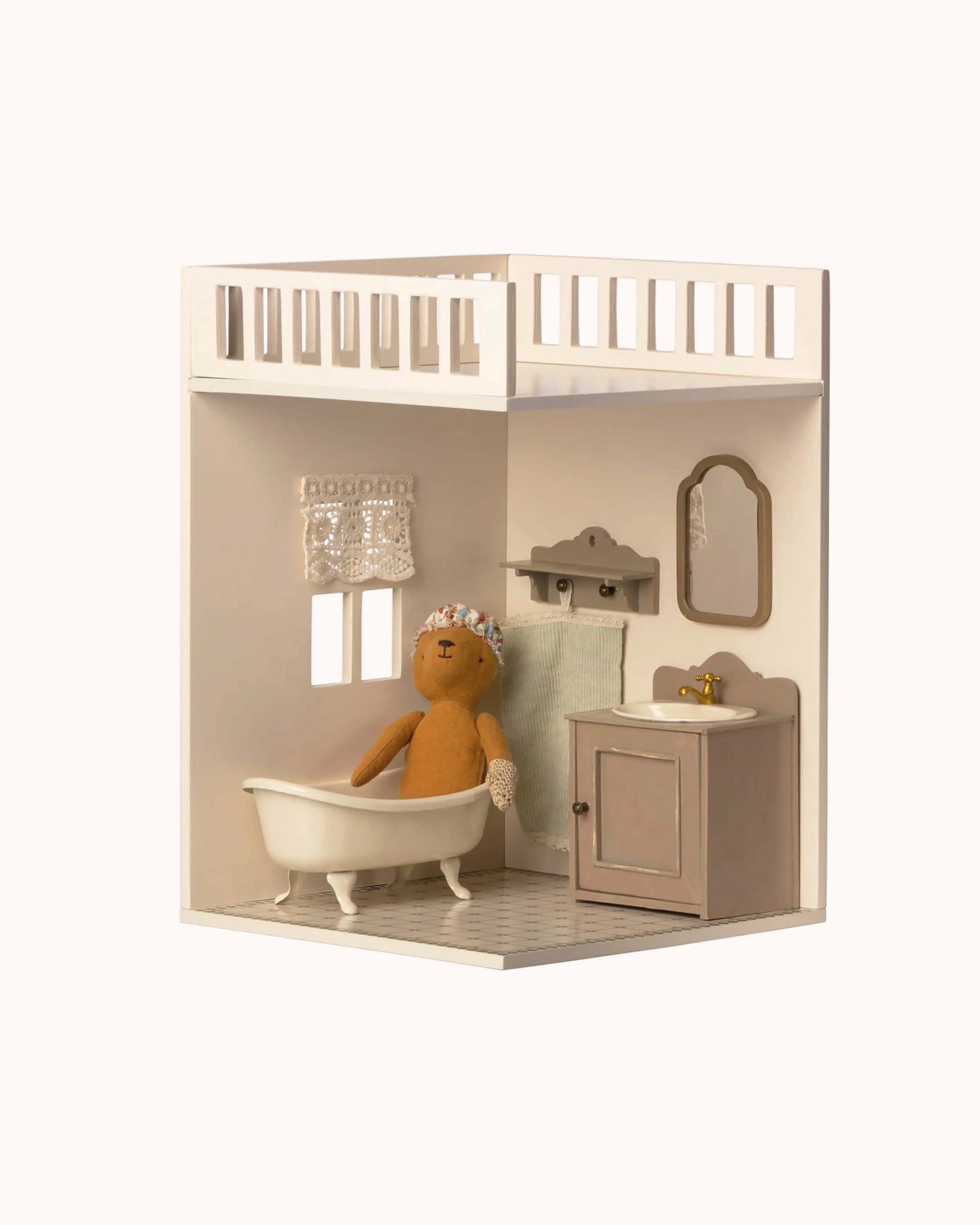 Badezimmer-Anbau für das Miniatur Puppenhaus
