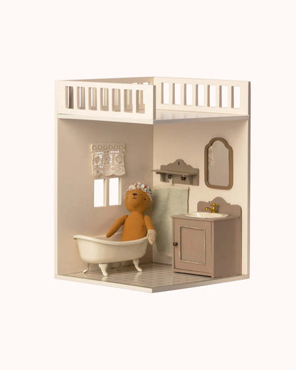 Badezimmer-Anbau für das Miniatur Puppenhaus