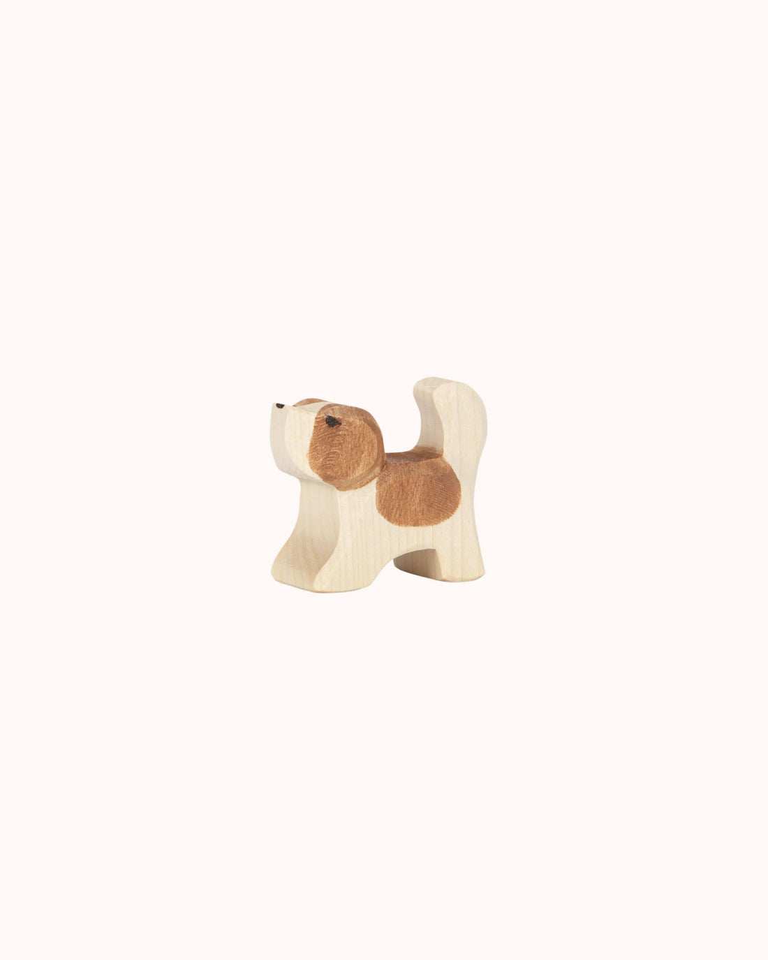 Wooden Figure small St. Bernard head up