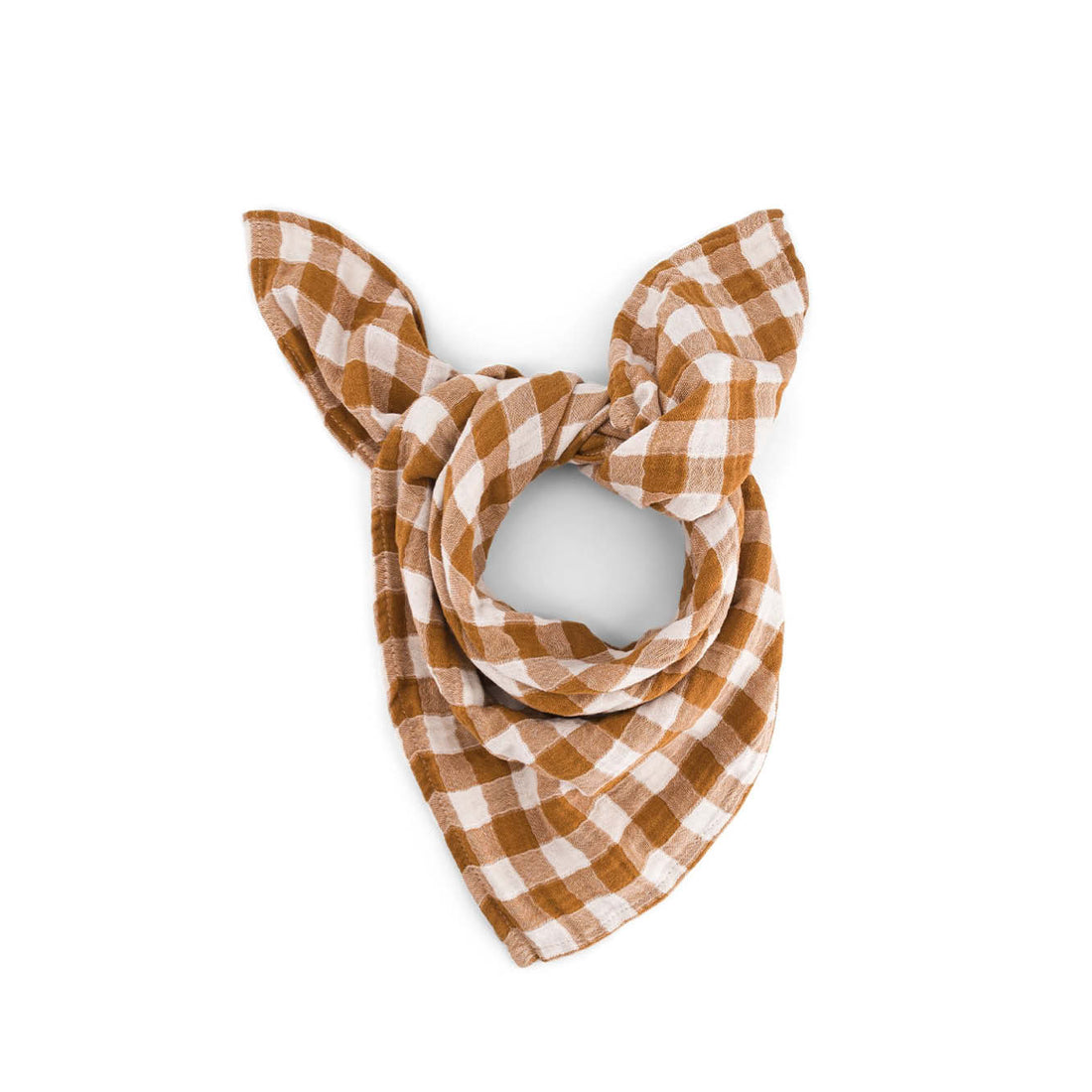 Muslin Swaddle Bianca in gingham caramel