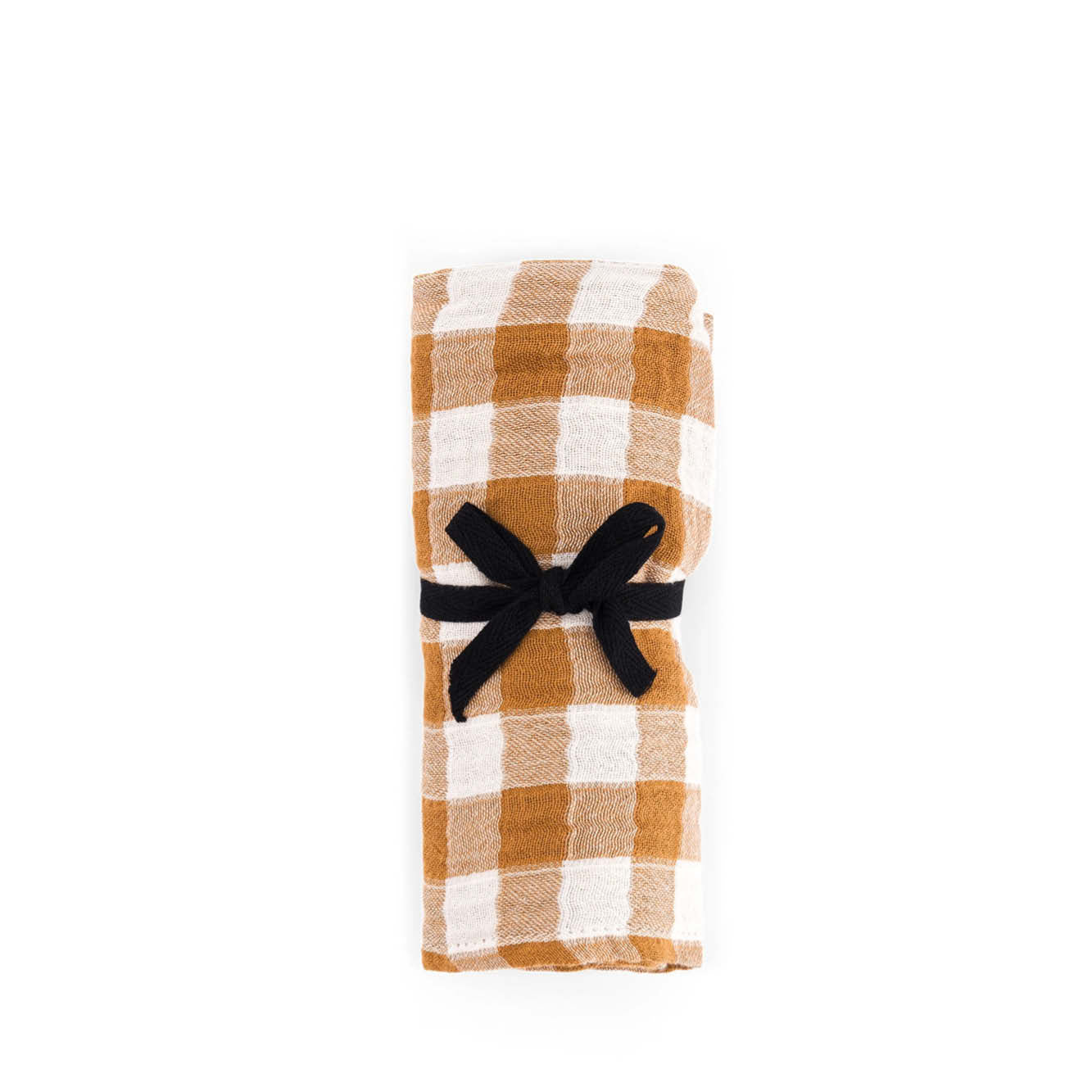 Musselin Swaddle Bianca in gingham caramel