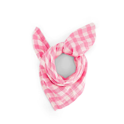 Musselin Swaddle Bianca in gingham pink