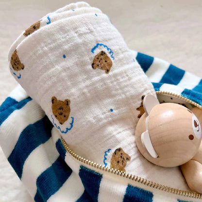 Musselin Swaddle Bianca Teddy