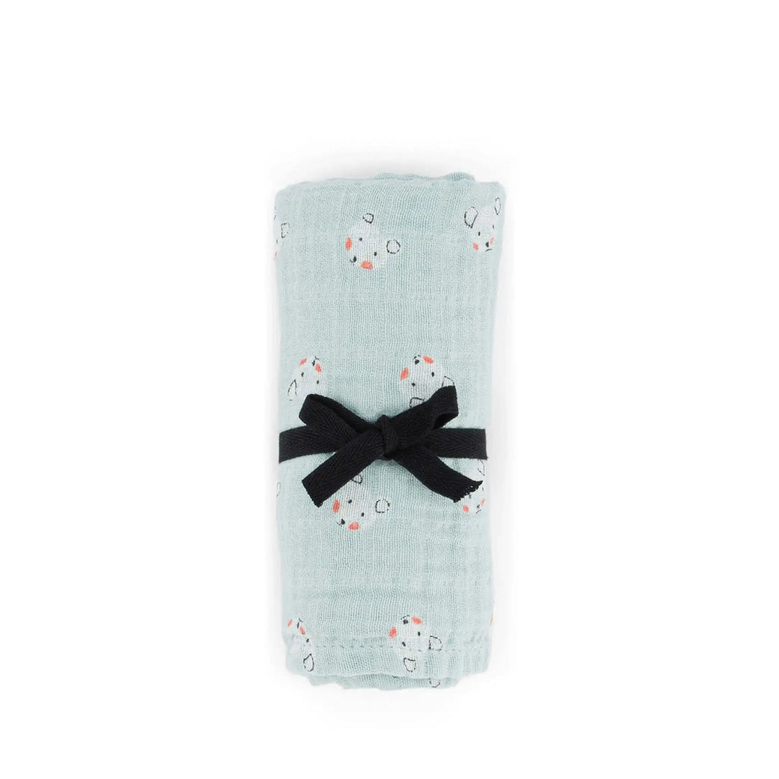 Musselin Swaddle Bianca Teddy blue