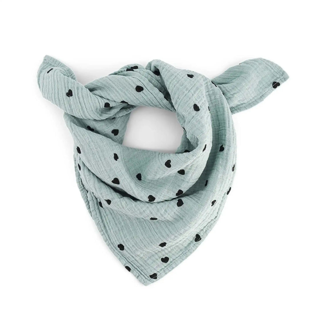 Musselin Swaddle Bianca in black heart blue