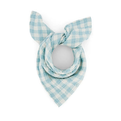 Musselin Swaddle Bianca in gingham blue