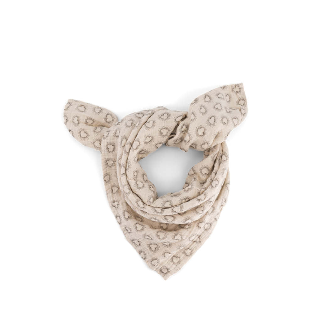 Muslin Swaddle Bianca in dotted heart grége
