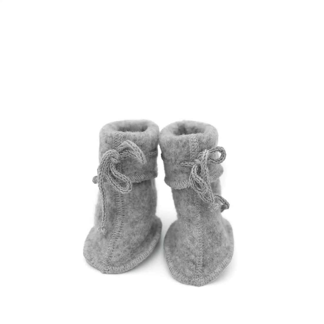 Baby Schühchen aus Wolle in gray melange