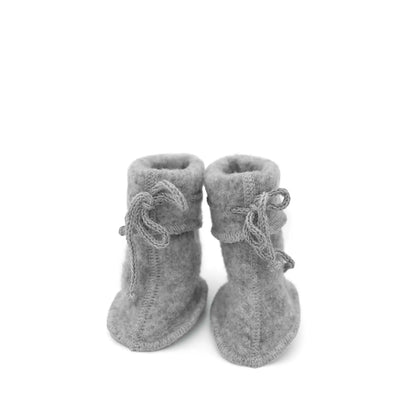 Baby Schühchen aus Wolle in gray melange