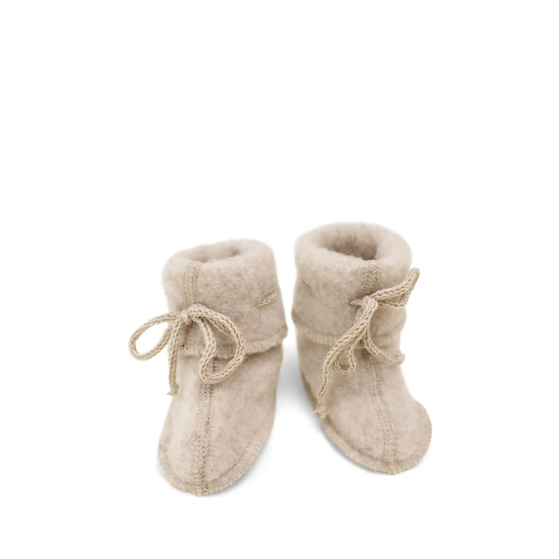 Baby Schühchen aus Wolle in sand melange