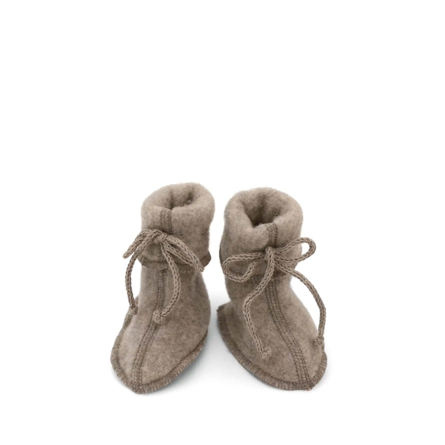Baby Schühchen aus Wolle in walnut melange