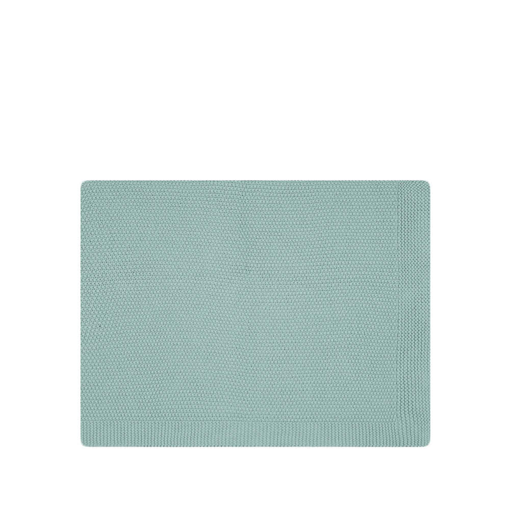Gestrickte Decke Bou in blue spray