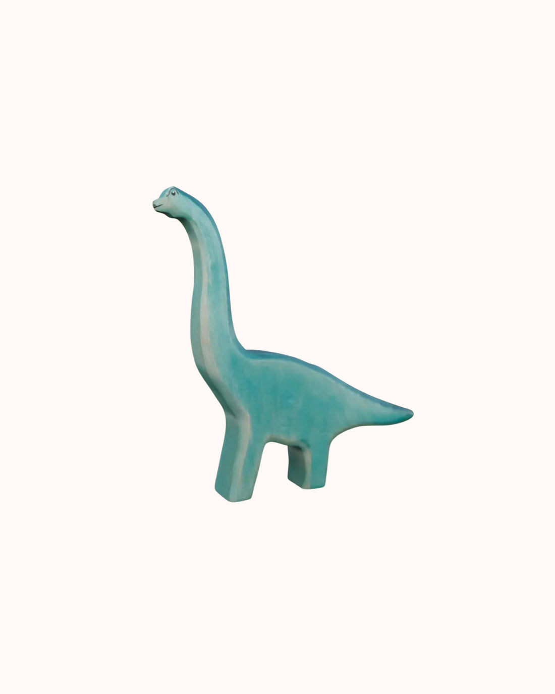 Holzfigur blauer Brachiosaurus