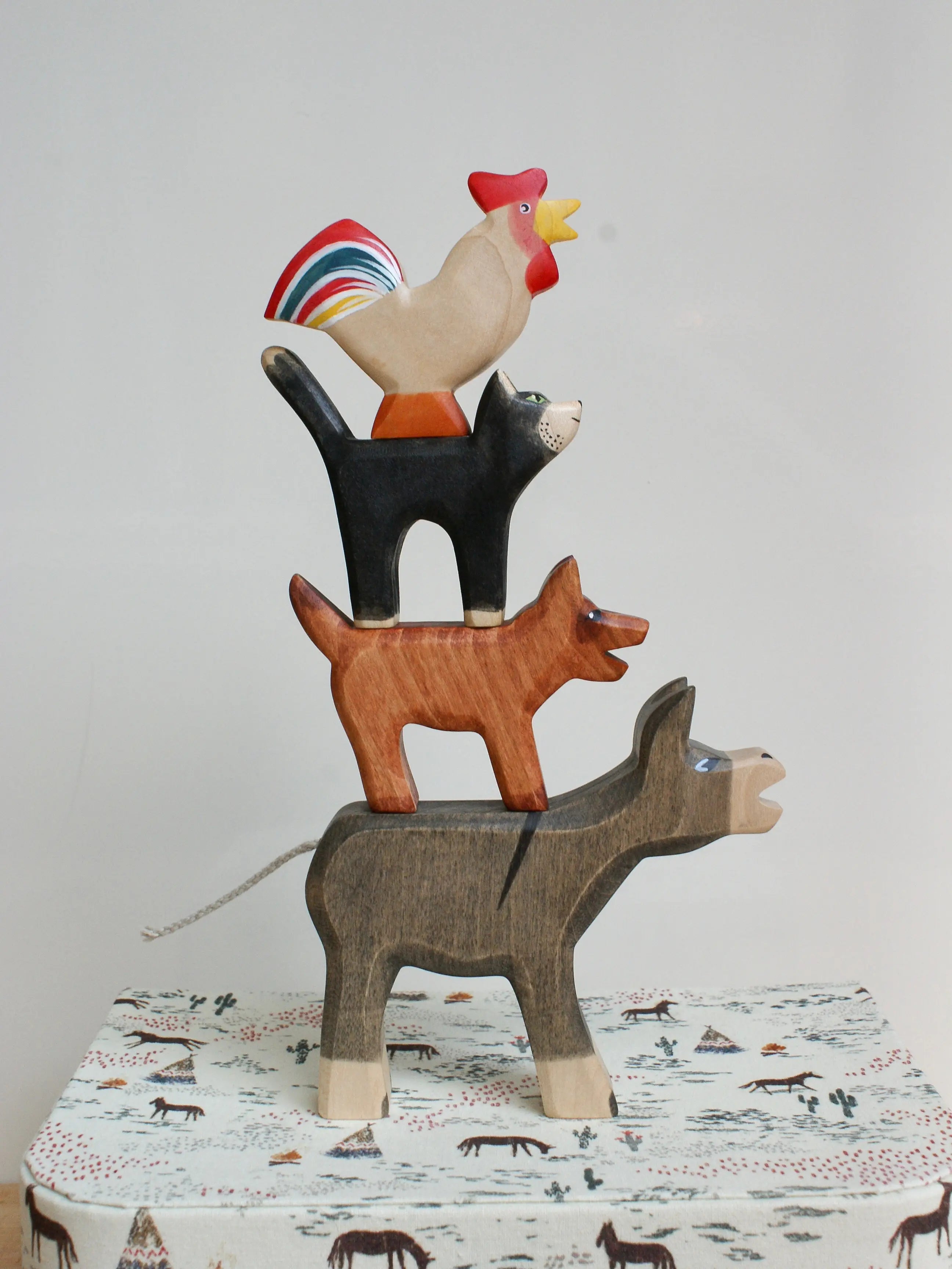 Wooden Figure Donkey of the Bremen Town Musicians