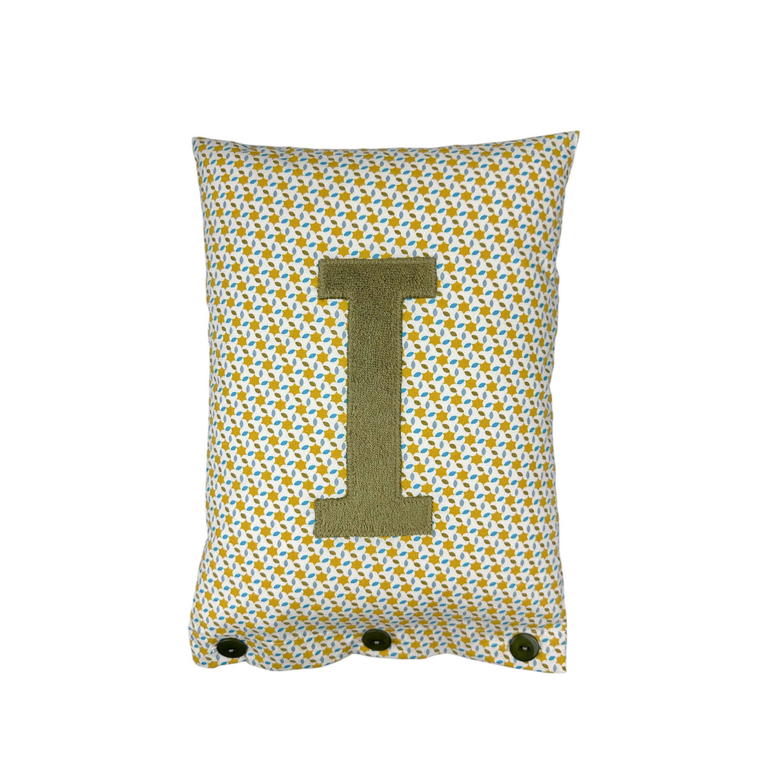 Letter Cushion Olive on Popeline Moussem