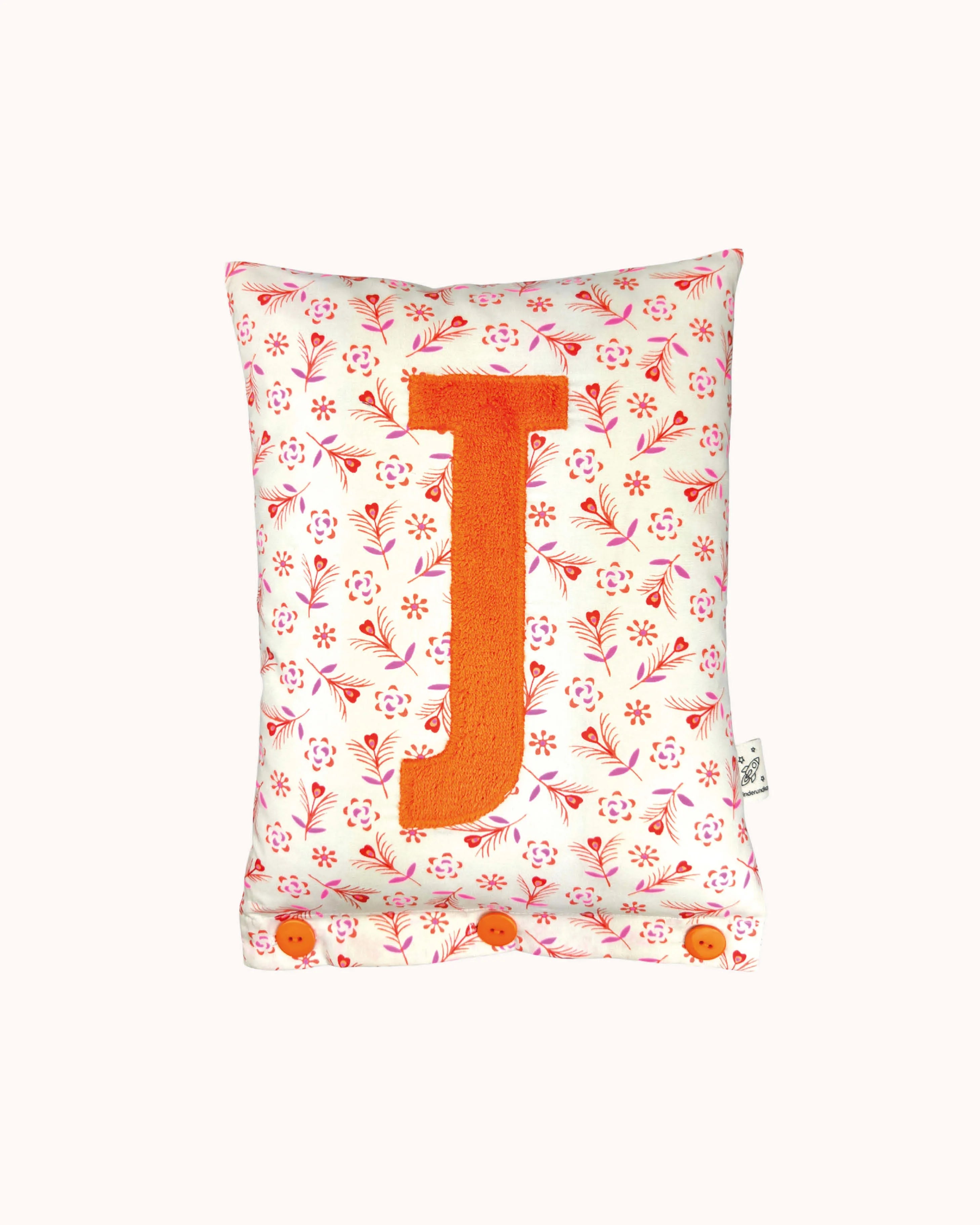 Letter Cushion Orange on gitane ivoire
