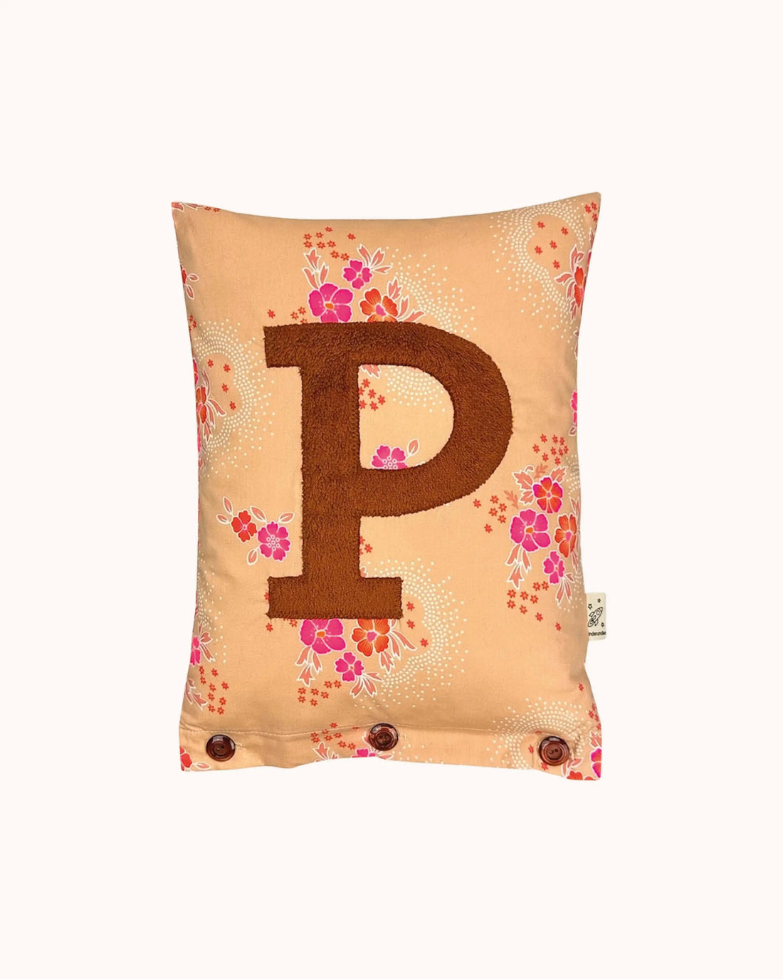 Buchstabenkissen Braun auf Folksy Pink