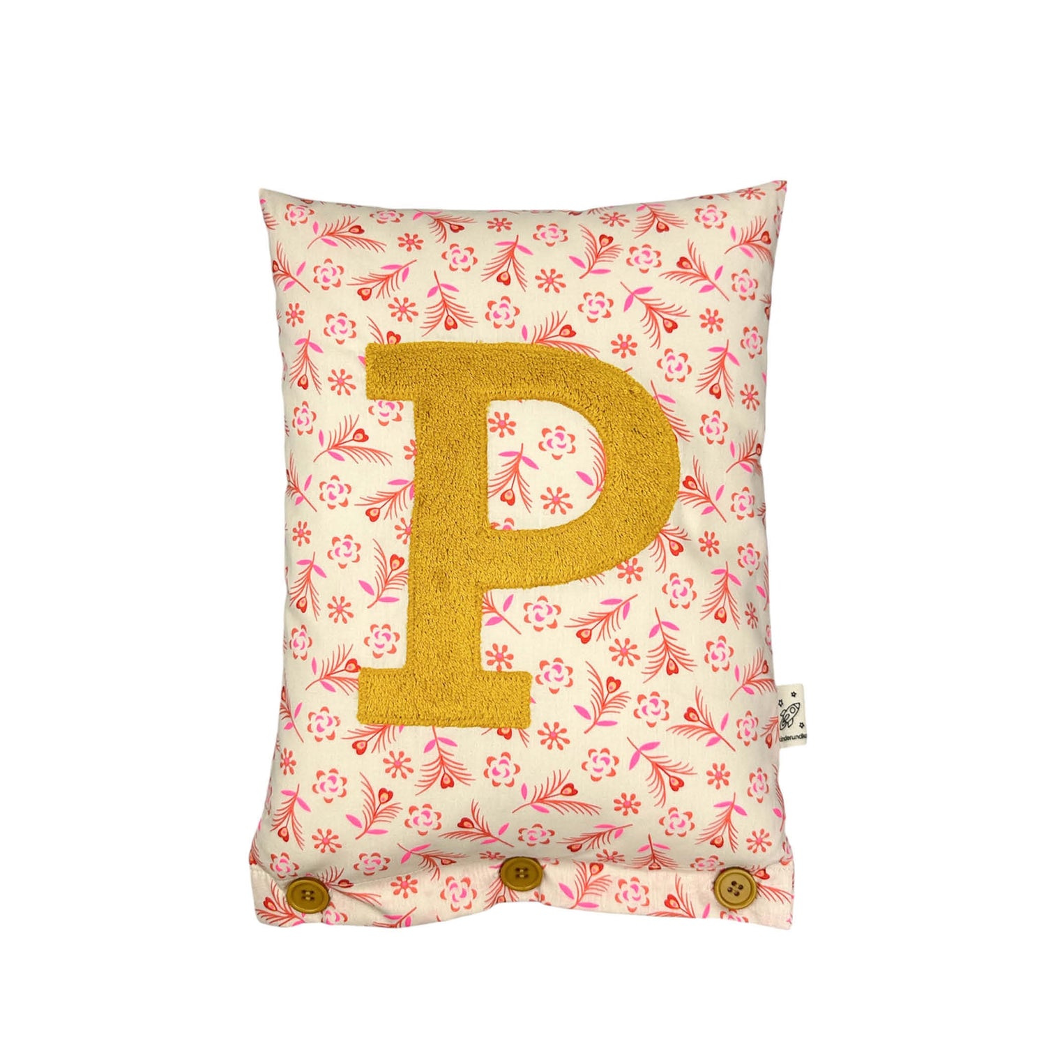Coussin Lettre Jaune Moutarde sur Gitane Ivoire
