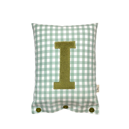 Letter Cushion Y, Olive on Sage Gingham