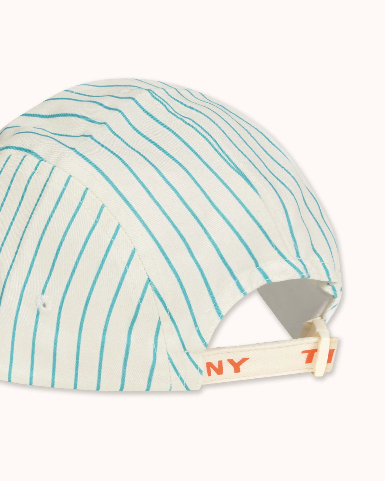 Cap in cyan striped