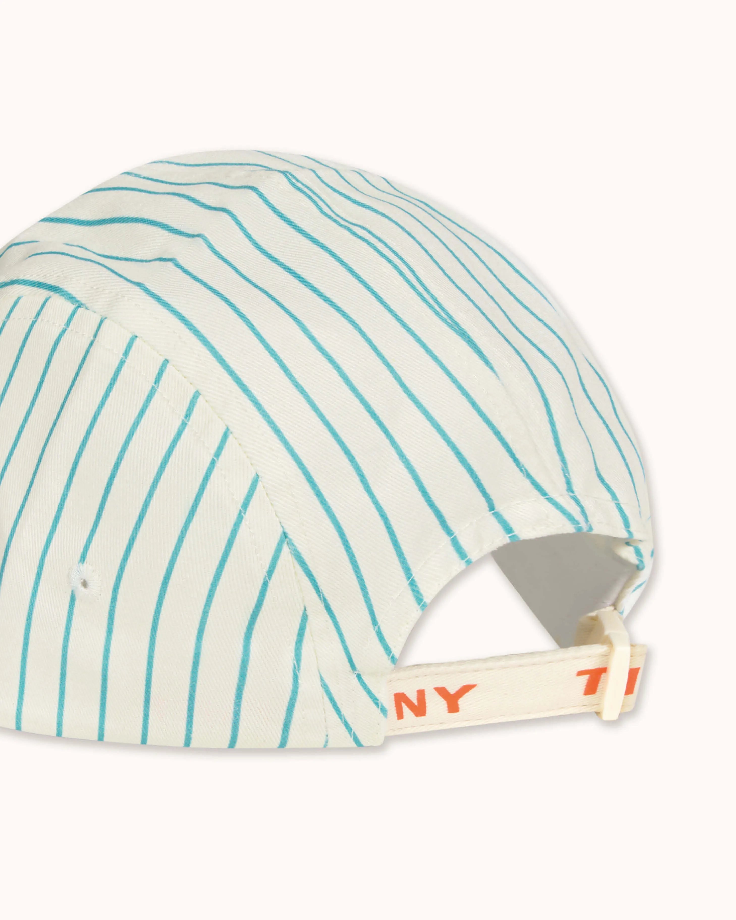 Cap in cyan striped