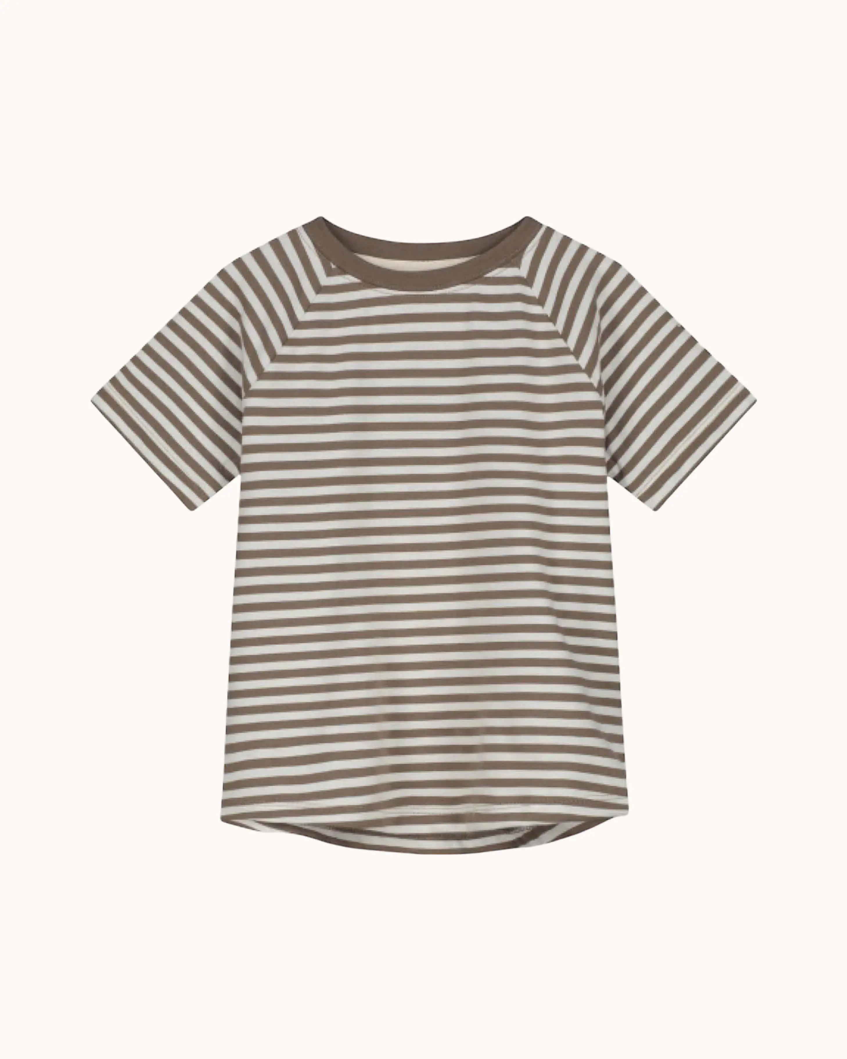 Kurzärmliges T-Shirt in brownie/off-white