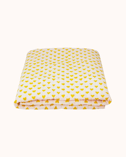 Plaid in yellow heart