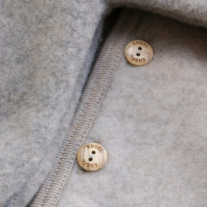 Wool Hooded Baby Jacket in sand melange