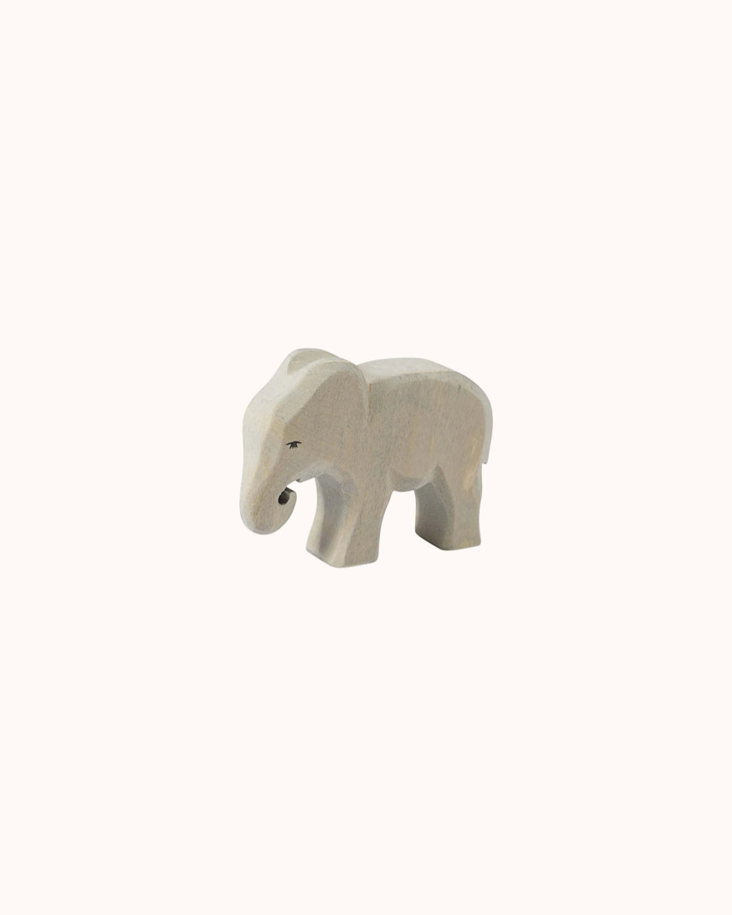 Holzfigur Elefant klein fressend