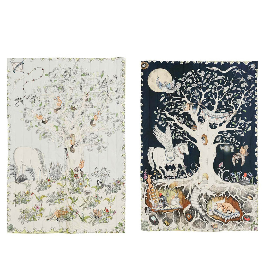 Reversible Quilted Blanket Enchanted Forest