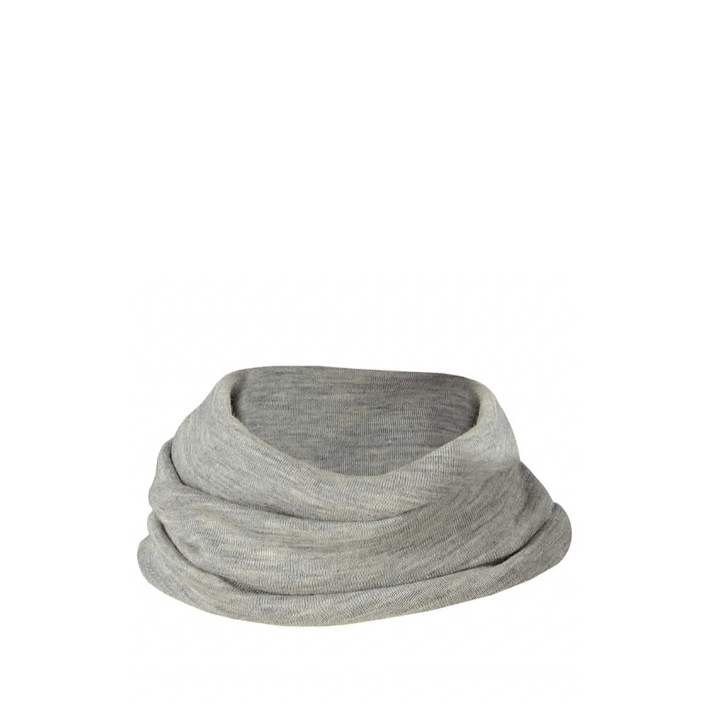 Wool/Silk Endless Scarf in grey melange