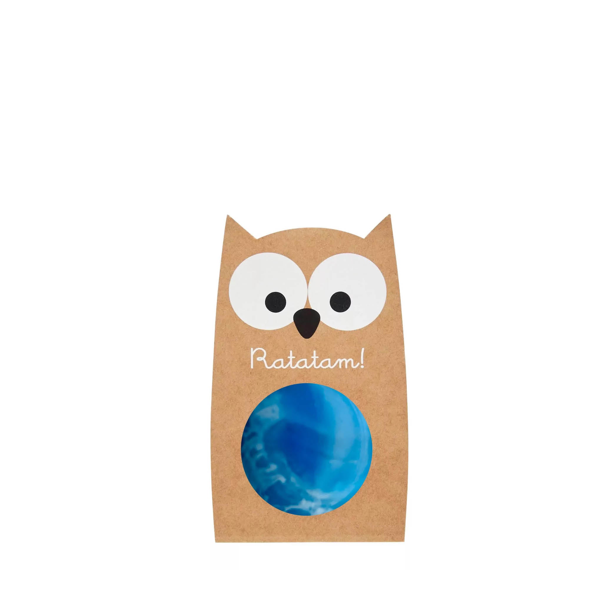 Owl Bouncy Ball in blue marble