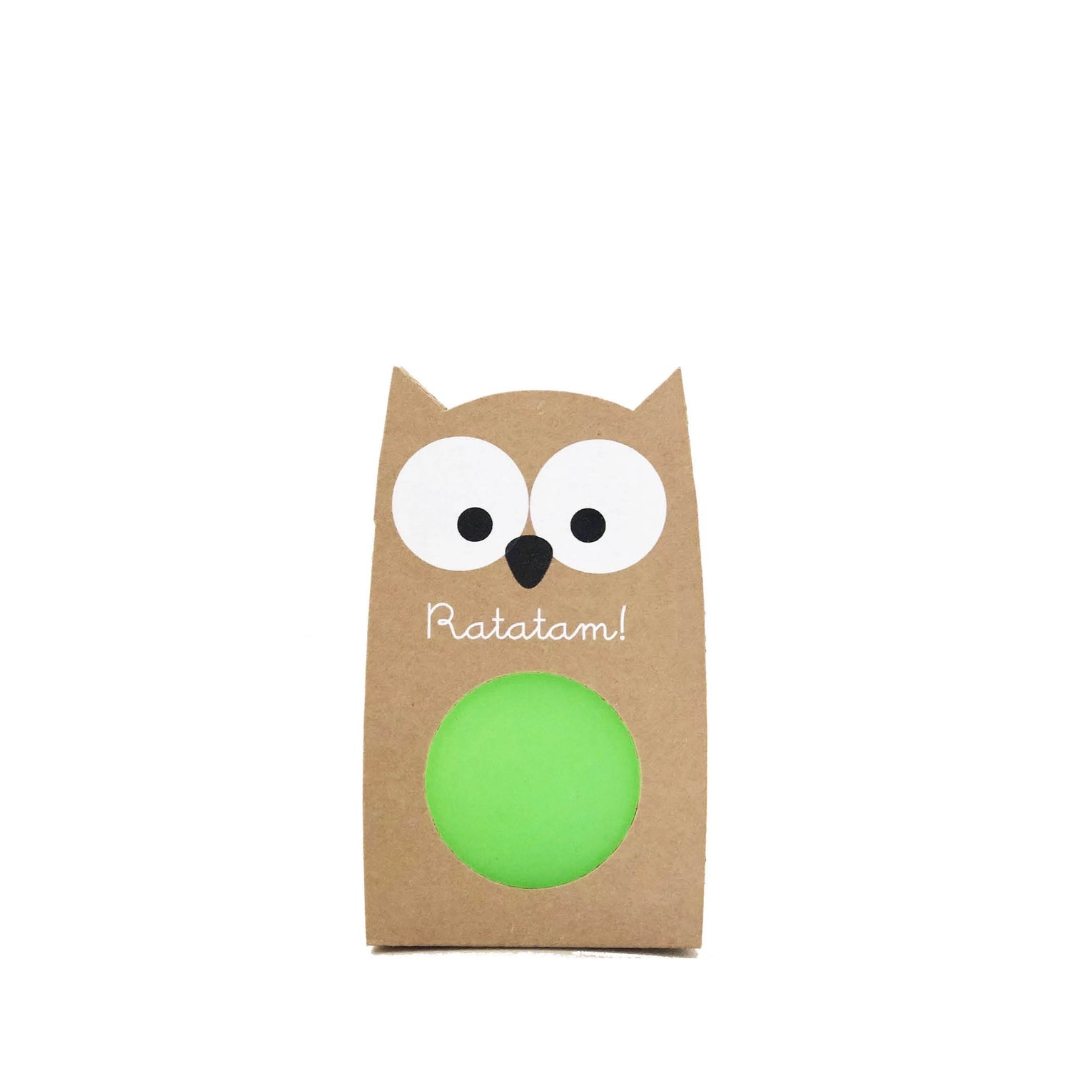 Balle rebondissante Hibou en vert fluo