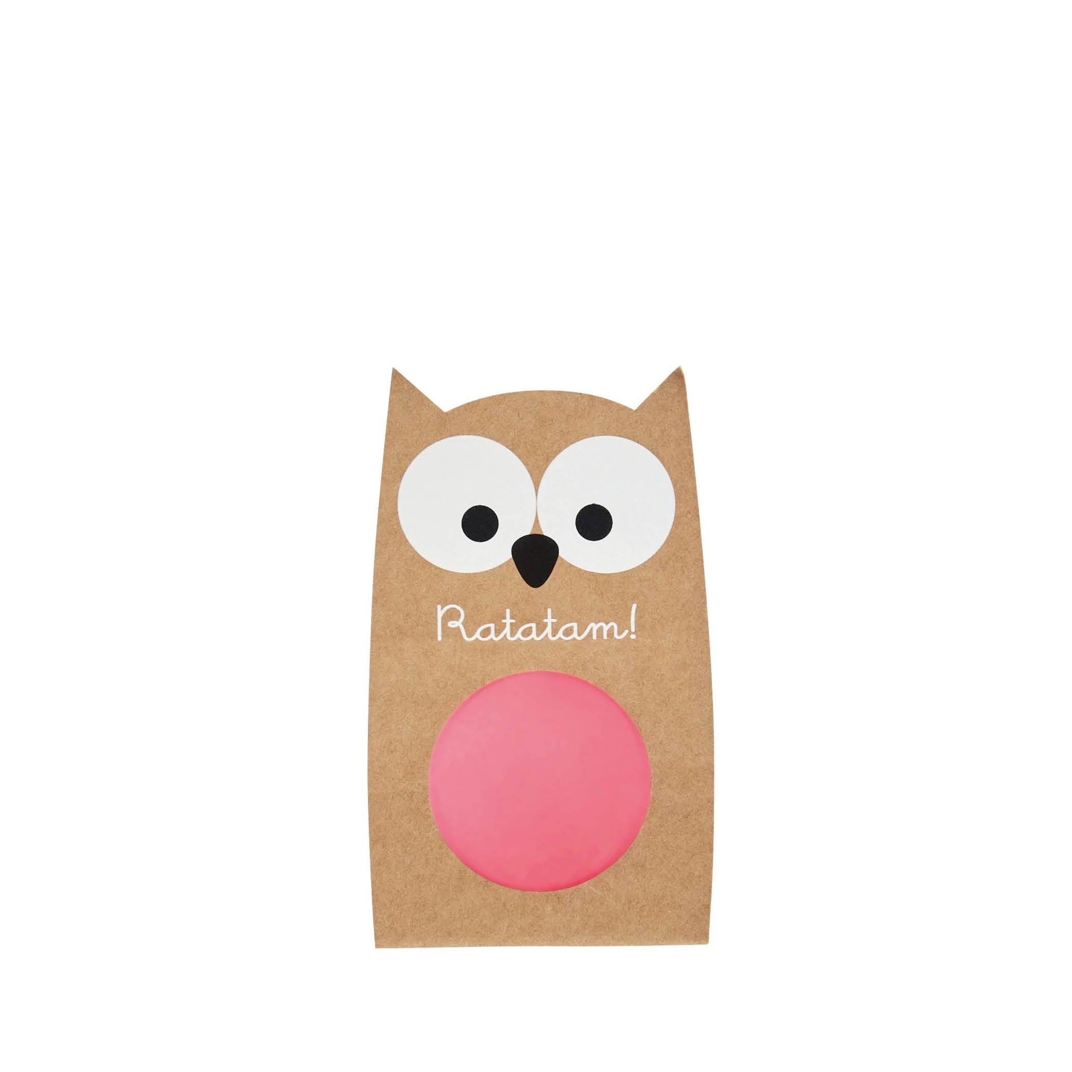 Owl Bouncy Ball in neon pink