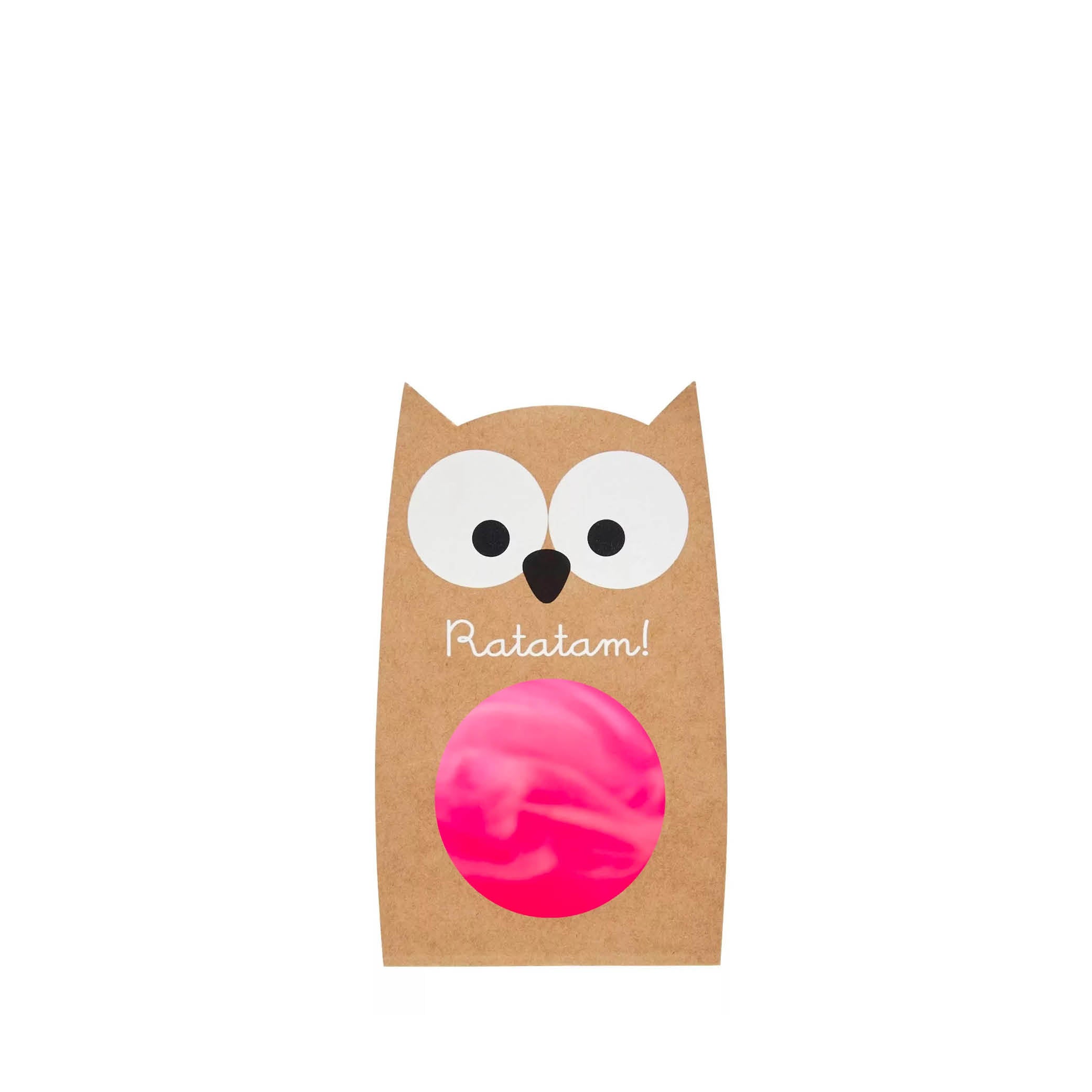 Balle rebondissante Hibou en rose marbre