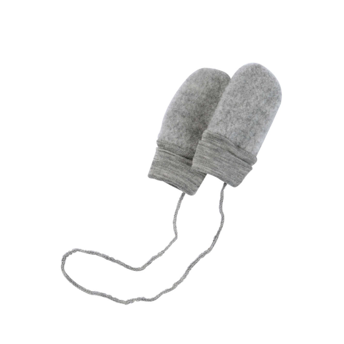 Moufles pour bébé en laine gris chiné