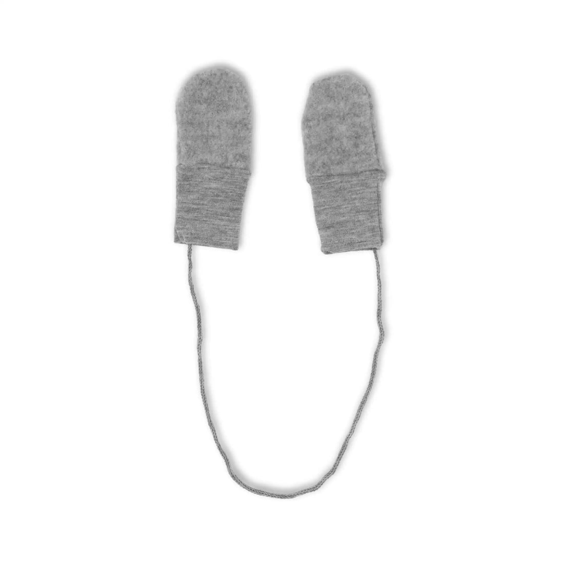 Baby Fäustlinge aus Wolle in gray melange