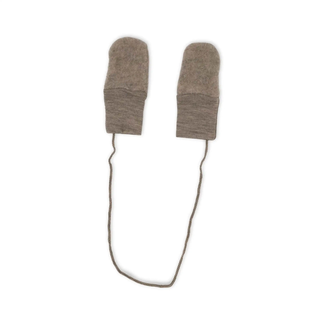 Baby Fäustlinge aus Wolle in walnut melange
