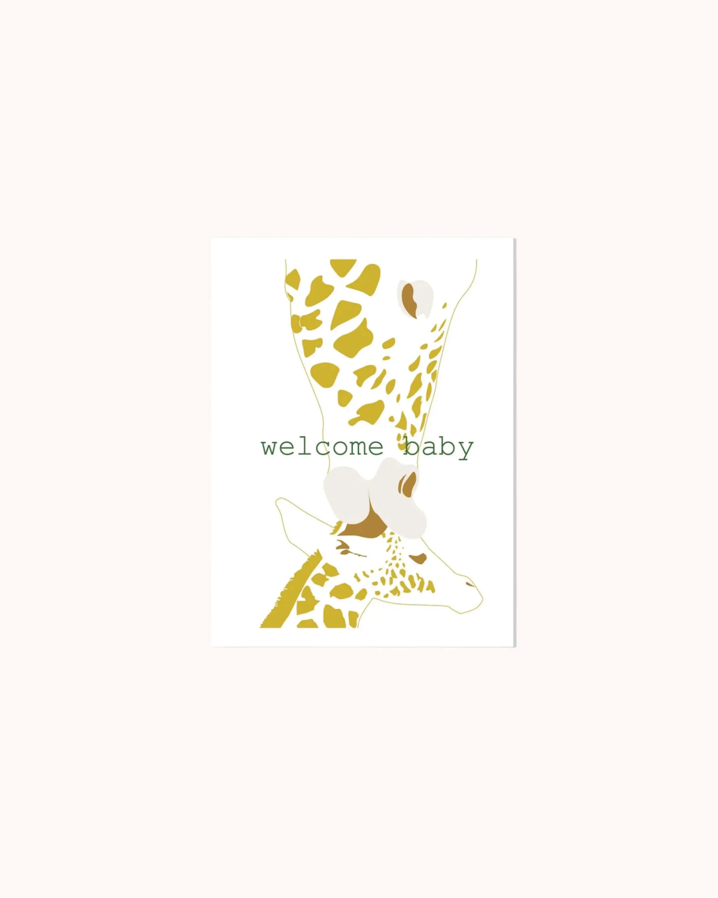 Faltbare Grußkarte Giraffen, Welcome Baby