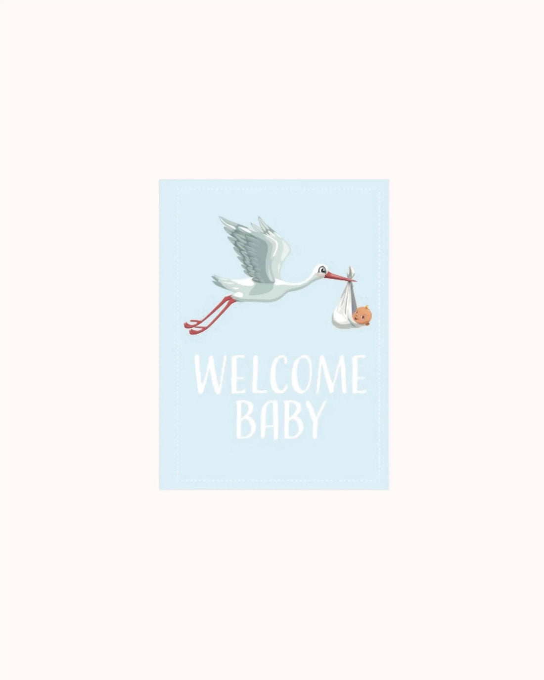 Faltbare Grußkarte Storch, Welcome Baby