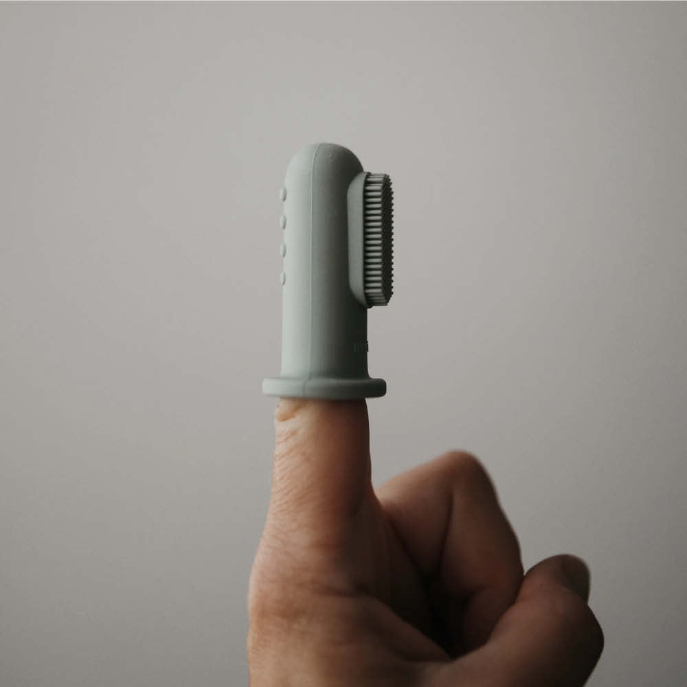 Silikon Fingerzahnbürste in daffodil/powder blue