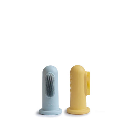 Silikon Fingerzahnbürste in daffodil/powder blue