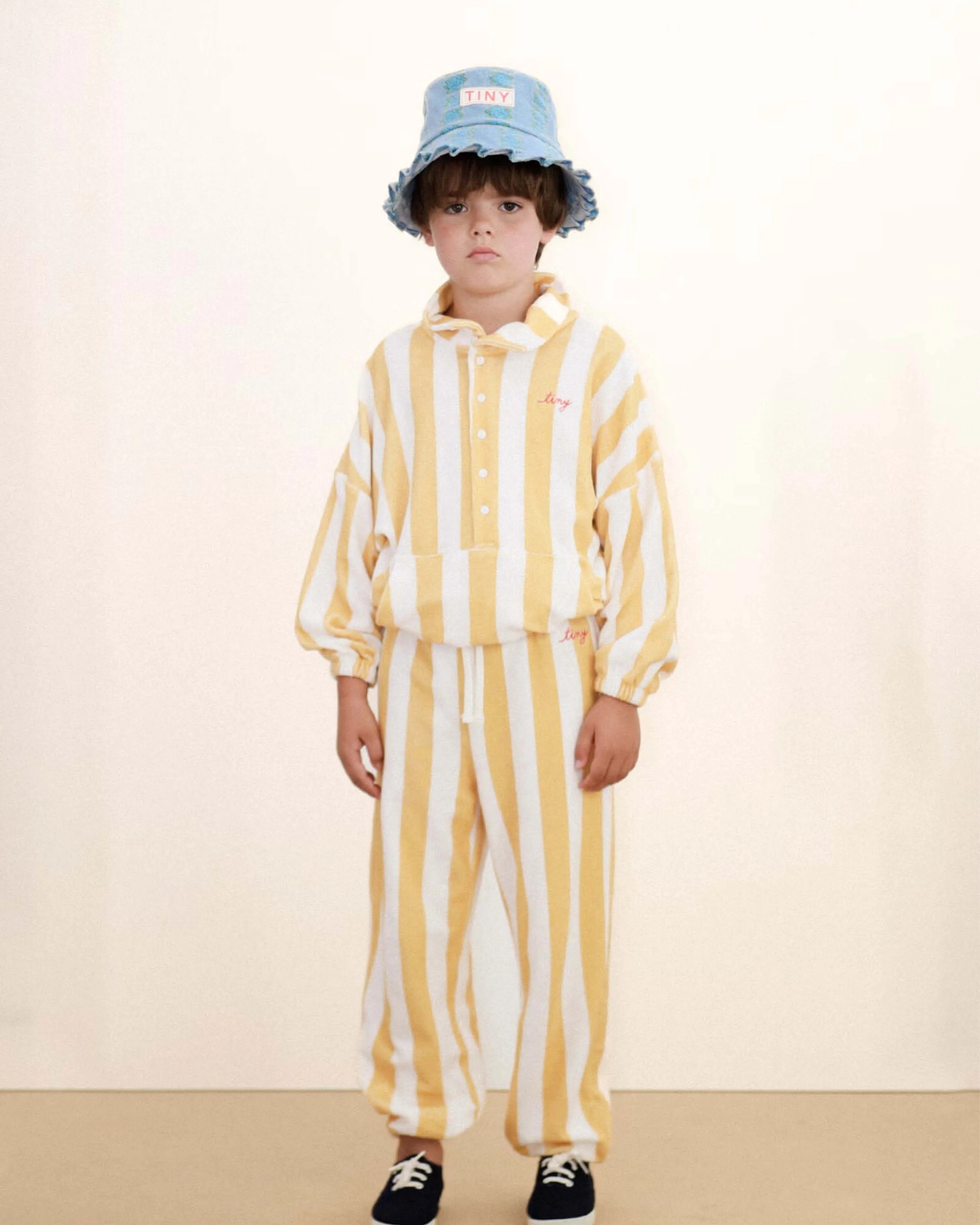 Towel Sweatpants in yellow stripes