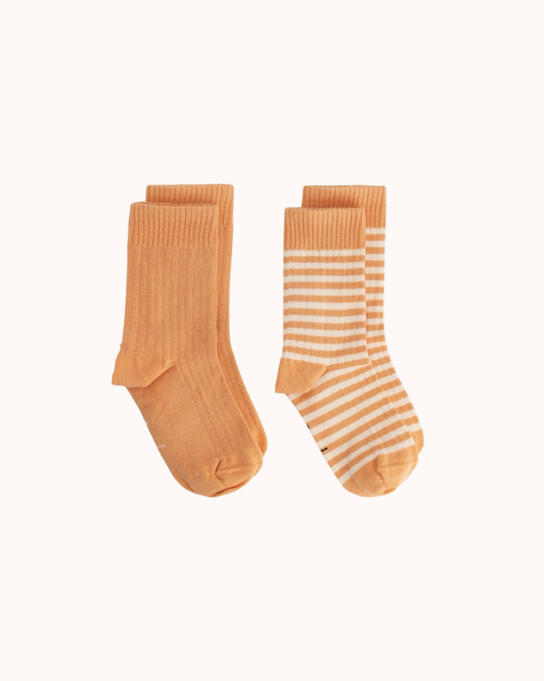 Gerippte Socken in melon/cream - 2er Set