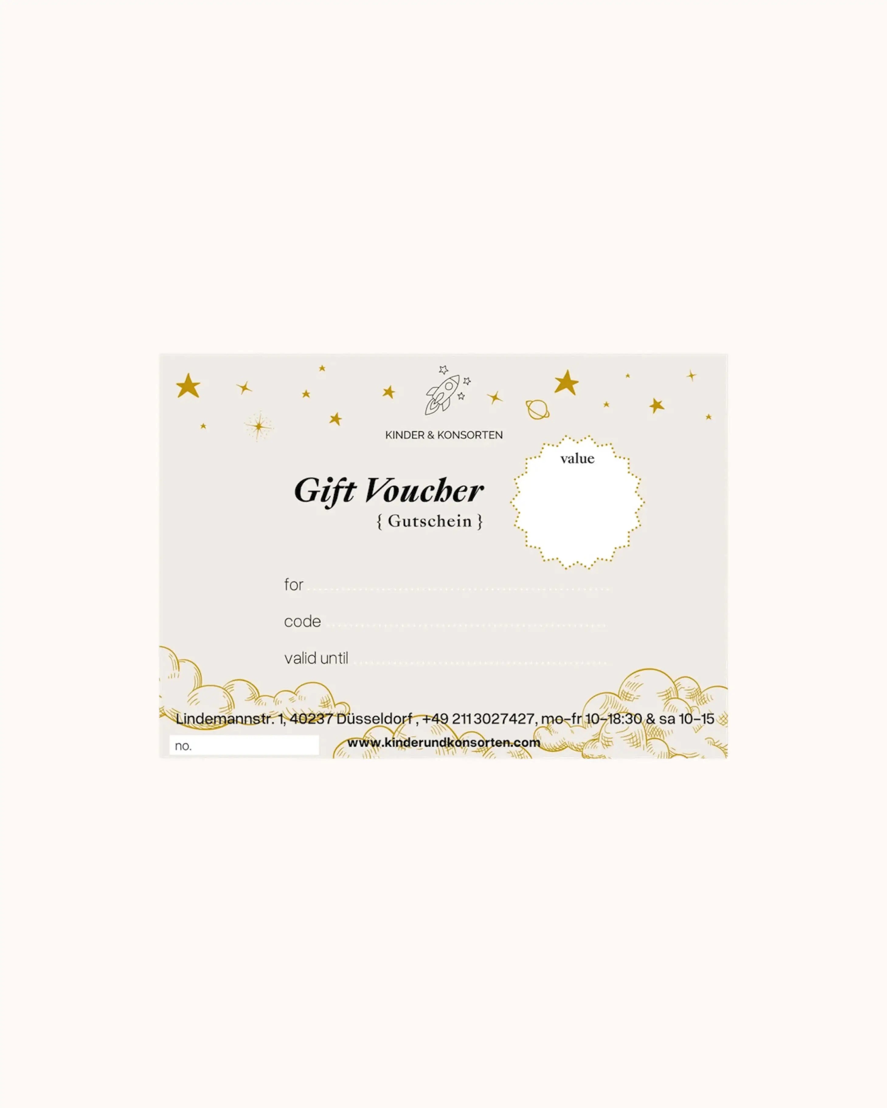 Physischer Geschenkgutschein zur Geburt