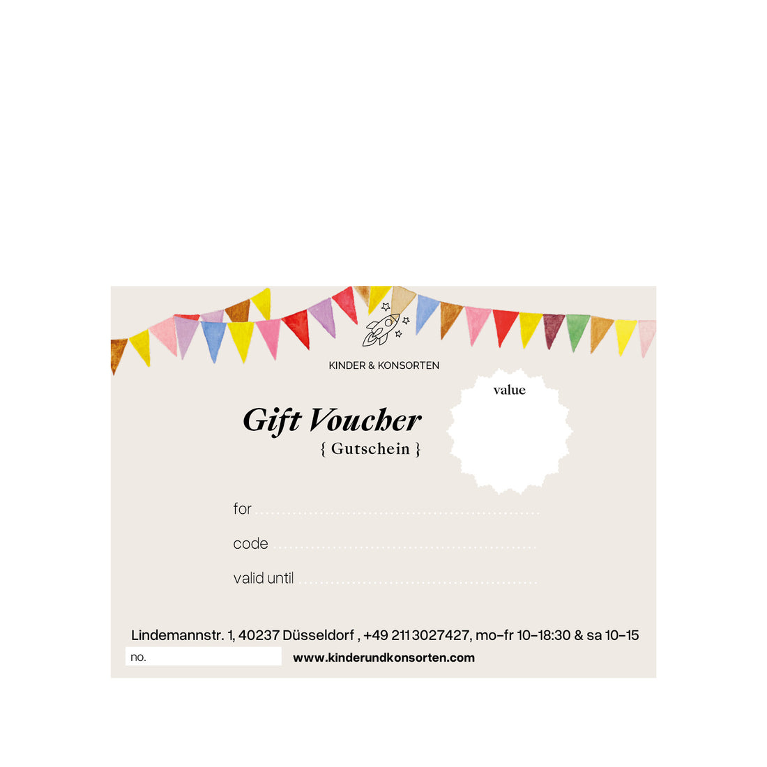 physischer kinder&amp;konsorten Gutschein zum Geburtstag