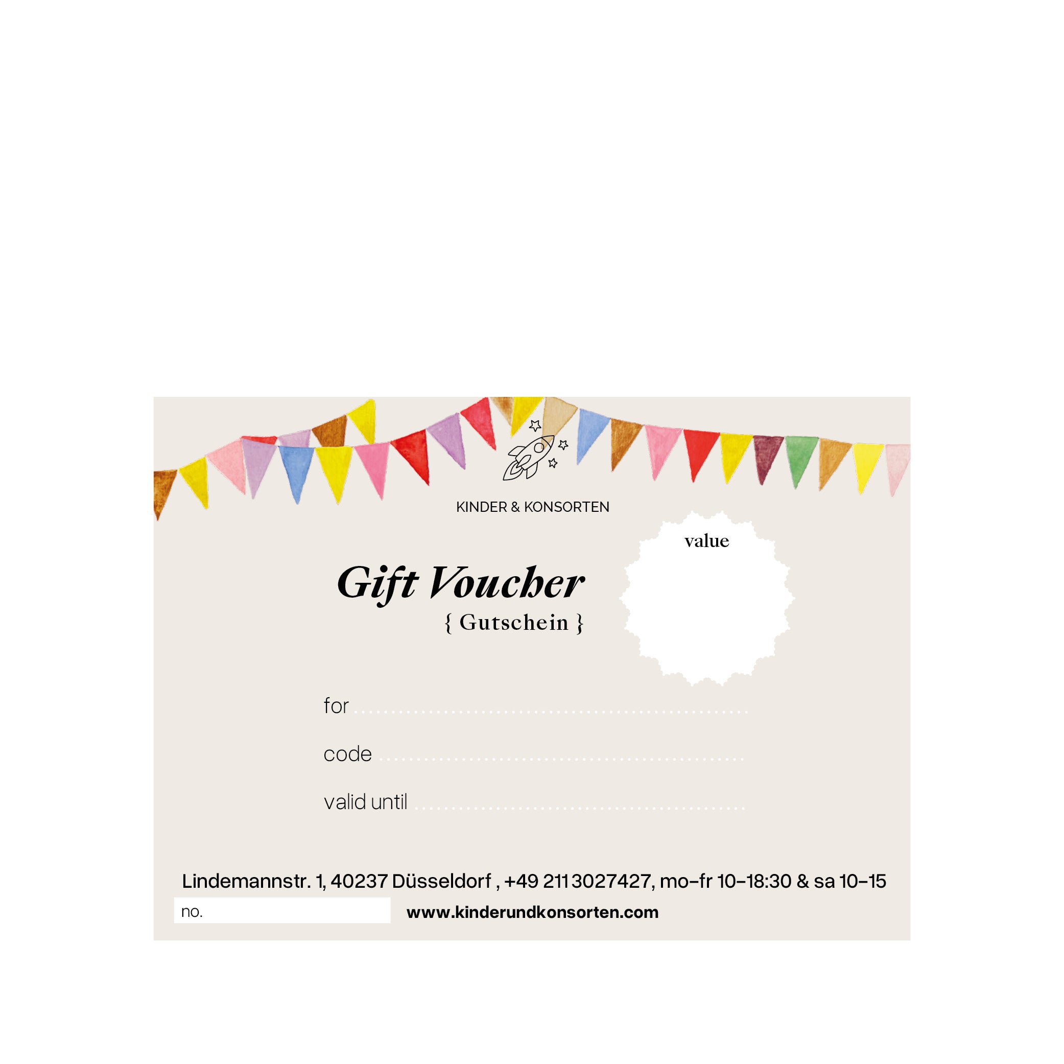 physischer kinder&amp;konsorten Gutschein zum Geburtstag