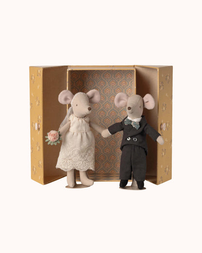 Mama und Papa Hochzeitsmäuse Paar in Box