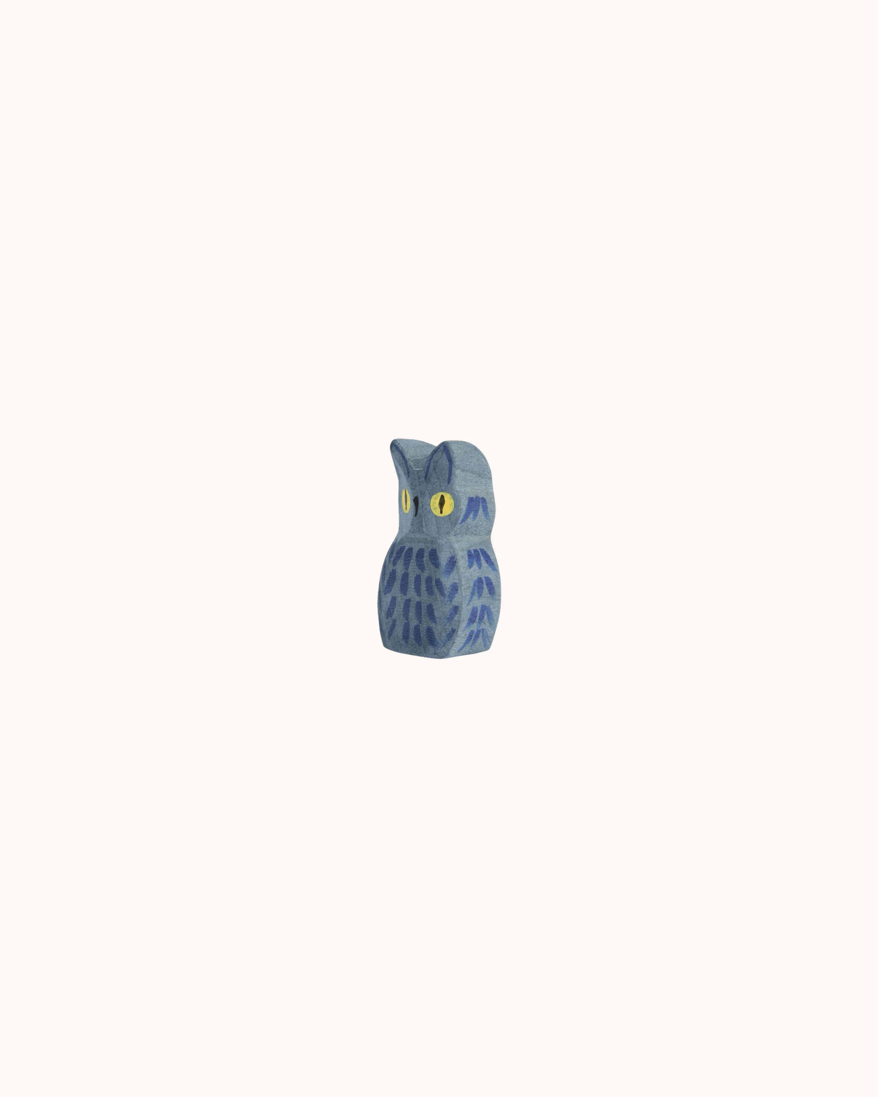 Wooden Figure blue Owl